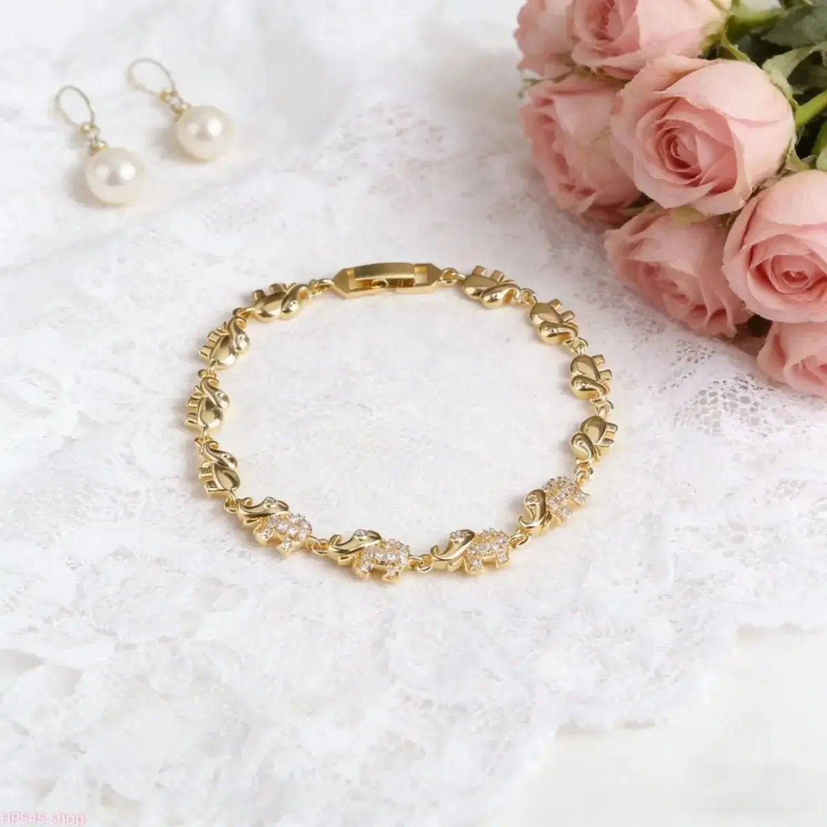 Exquisite Elephant Charm Bracelet for Women, Cubic Zirconia Inlaid Link Chain, Casual Jewelry for Daily Wear or as a Gift, Exquisite Bracelet, Bracelets For Women homedecor