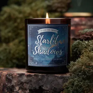 Starlit Shadows Bookish Candle