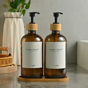 The Bambi - Bamboo Soap Dispenser and Tray Set