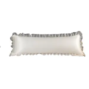Ice Silk Long Pillow Cover - 1.5m Single (No Insert) for Home Twin Beds, 1.8m (With Insert) for Couples' Bedding, All-Season Soft Bedroom Accessories