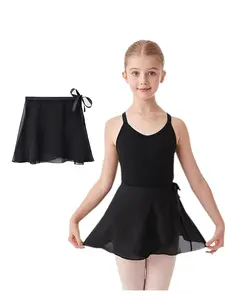Women's Ballet Chiffon Wrap Dress, Lightweight Transparent Dance Skirt with Satin Tie, Perfect for Ballet, Dance Classes, Performances