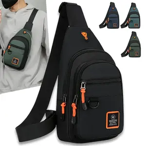 [Waterproof Cycling Chest Bag] Waterproof Shoulder Crossbody Bag, Outdoor Sports Cycling Chest Bag With Earphone Hole, Men's Crossbody Canvas Shoulder Bag, Men's Backpack