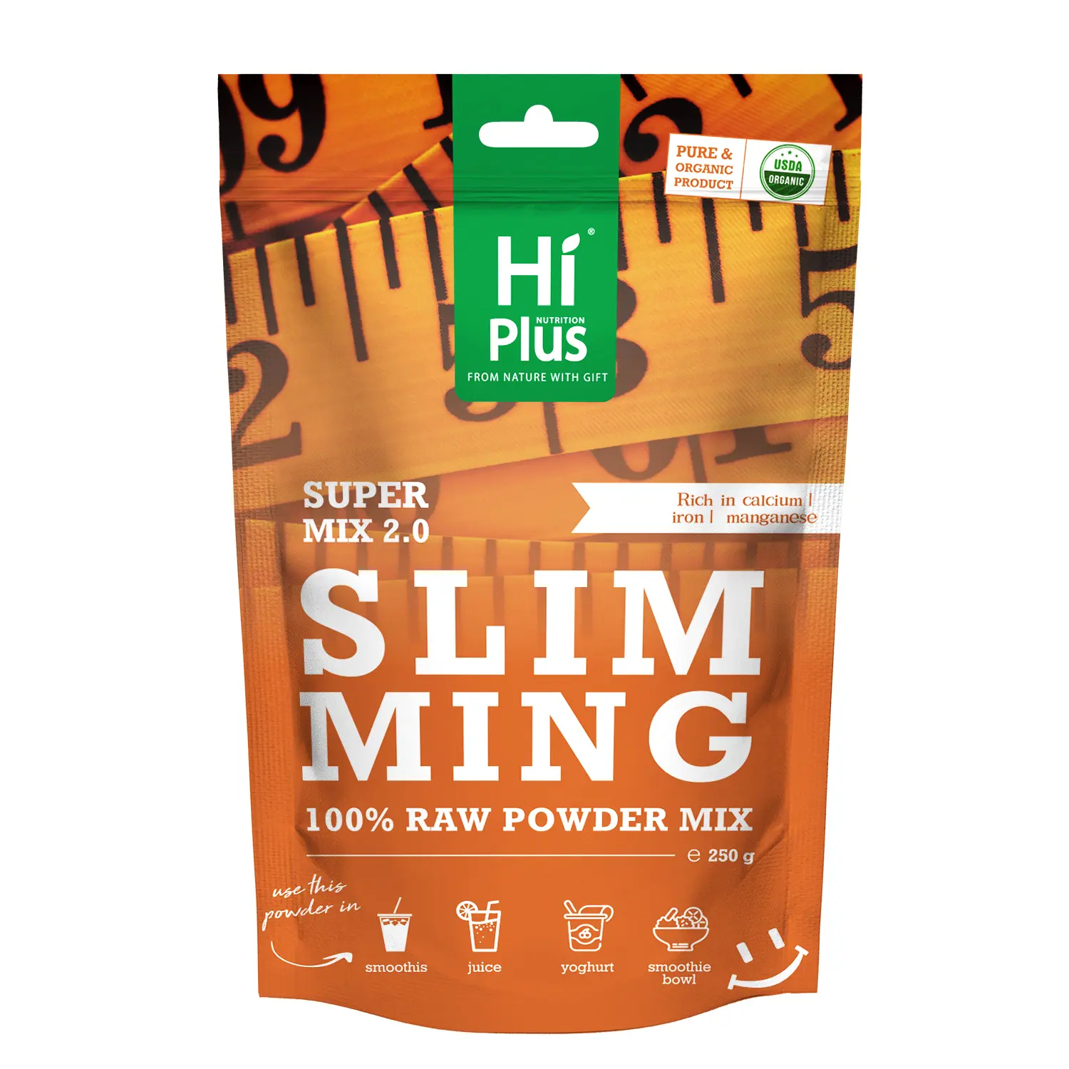 HiPlus Natural Superfood Blend | Guarana, Spirulina & Psyllium | Rich in Fiber & Essential Minerals | Supports Energy & Digestion