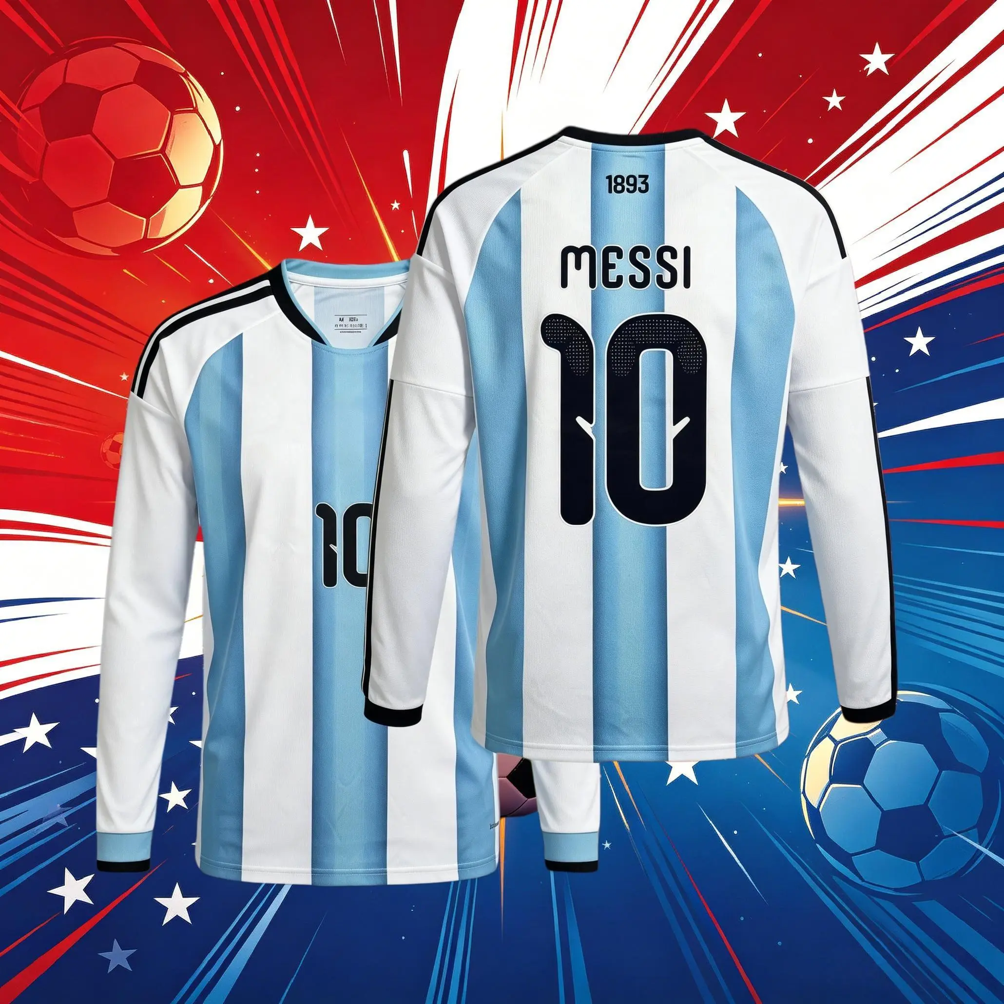 Messi 2026 10# Home Away Short Long Sleeve Soccer Jersey Fans Version Breathable