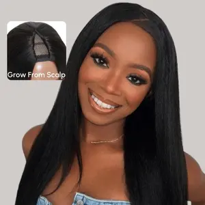 【24"=$160】UNice Upgrade EasiContour V Part Glueless Yaki/Kinky Straight Wig Beginner Friendly