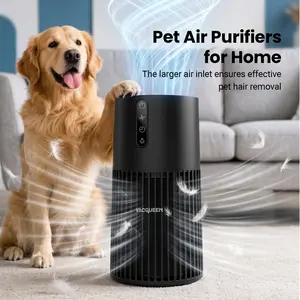 VACQUEEN Y1 Pet Air Purifier,HEPA air filter specifically designed to eliminate airborne pet hair, dander, odors, allergens, and pollutants. PM2.5 air quality monitor, auto mode, and 4-speed adjustable purification. Large Room up to 1800 sq ft.