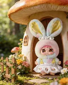 JIIMO Forest Dream 400%  Box Mystery，Bunny Plush Dolls，Soft Furry Collectibles，Backpack or clothing decoration