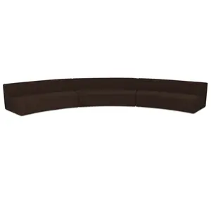 Naomi 3 Piece Concave Modular Sectional Dark Brown