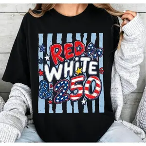 Comfort Colors 250th Anniversary Shirt, Red White and 250 Tee, 4th of July Shirt, Preppy Patriotic Tee, USA America Shirt, Flag Tshirt