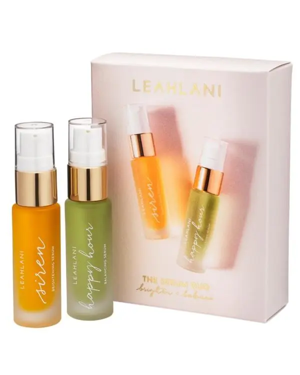Leahlani The Serum Duo Brighter + Balance Travel Size for All Skin Types - Happy Hour Balancing Serum & Siren Brightening Serum 30ml - Revitalizing Formula - Redness, Lavender