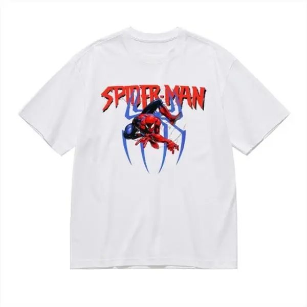 Marvel Spider-Man Graphic T Shirt Cotton Crew Neck Short Sleeve Streetwear Tee With Classic Web Print Comfort All Match Fashion Top For Youth Boys Girls