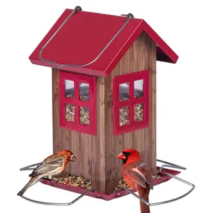 [Spring Migration 2026] Kingsyard Vintage Metal Bird Feeder | All-Metal Hanging Feeder for Cardinals & Finches | Weatherproof Wild Bird Decor