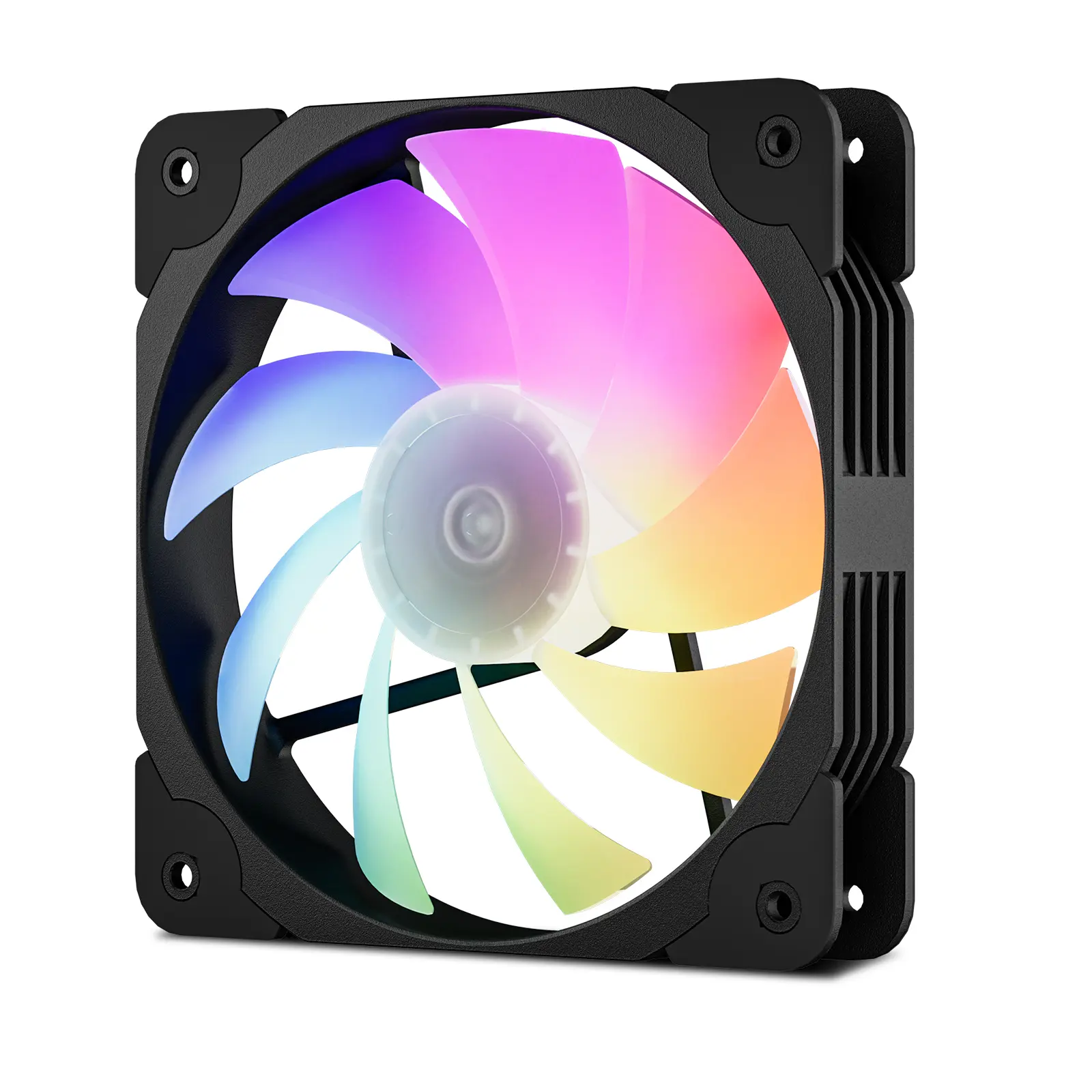 Vetroo SA-140 Black 140mm Addressable RGB & PWM Motherboard Sync Computer PC Cooling Fans, Low Noise High Performance 4-Pin 1200 RPM Hydraulic Bearing