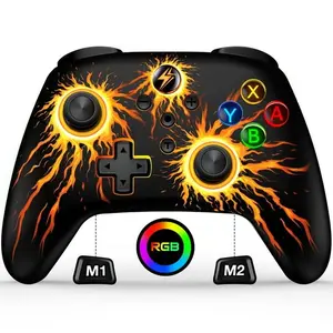 Wireless Switch Pro Controller for  Switch/Lite/OLED/PC with Ambient Lighting,Somatic, Turbo, Vibration