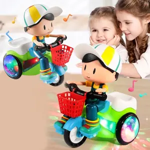 Baby Electric Toy, Cute Boy Riding Tricycle, 360 Degree Spin, Colorful Lights, Dynamic Music, Toy (no Battery Included)