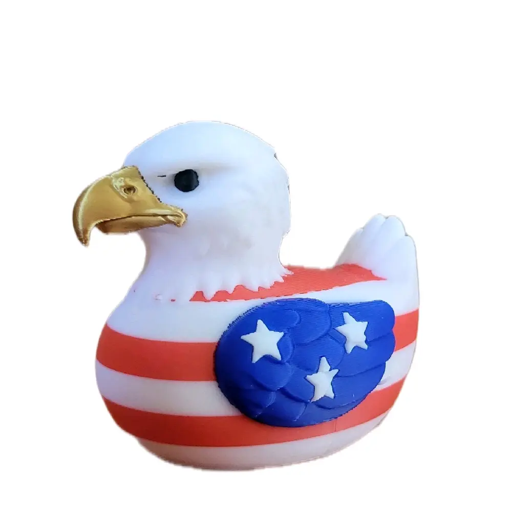 Patriotic Eagle Duck Figure 3D Printed American Flag Design with Mounting Hole Unique Collectible Home Decor Statue Ornament Gift