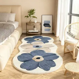 Light luxury thick soft plush mat with non-slip backing. Perfect for bedside, living room, hallway, study, closet, bathroom, kitchen and other small indoor spaces. Washable & easy to clean; minimalist elegant design fits any room style.