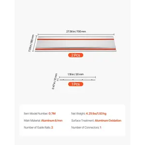 VEVOR Track Saw Guide Rail 55 in 1 Connector Compatible with Makita Festool WEN Saws