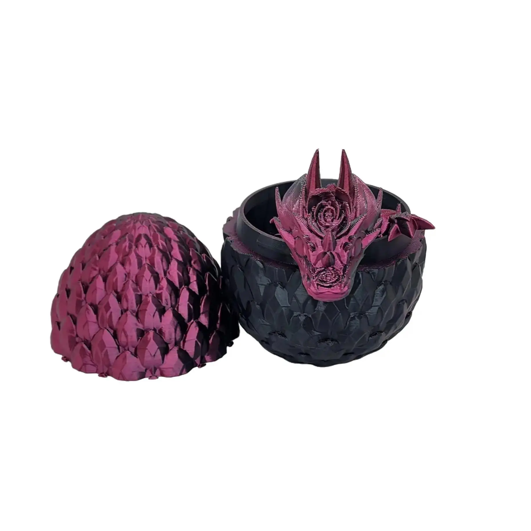 Dragons with Eggs Multicolor 3D Printed Decor Gift Crystal Rose Gemstone Dragon Purple egg set