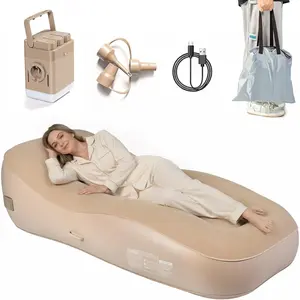 Inflatable Couch with Built-in Pump & Camping Lighting Portable Air Sofa Blow Up Lounger Self-Inflating Lounge Chair for Camping Beach Traveling Hiking