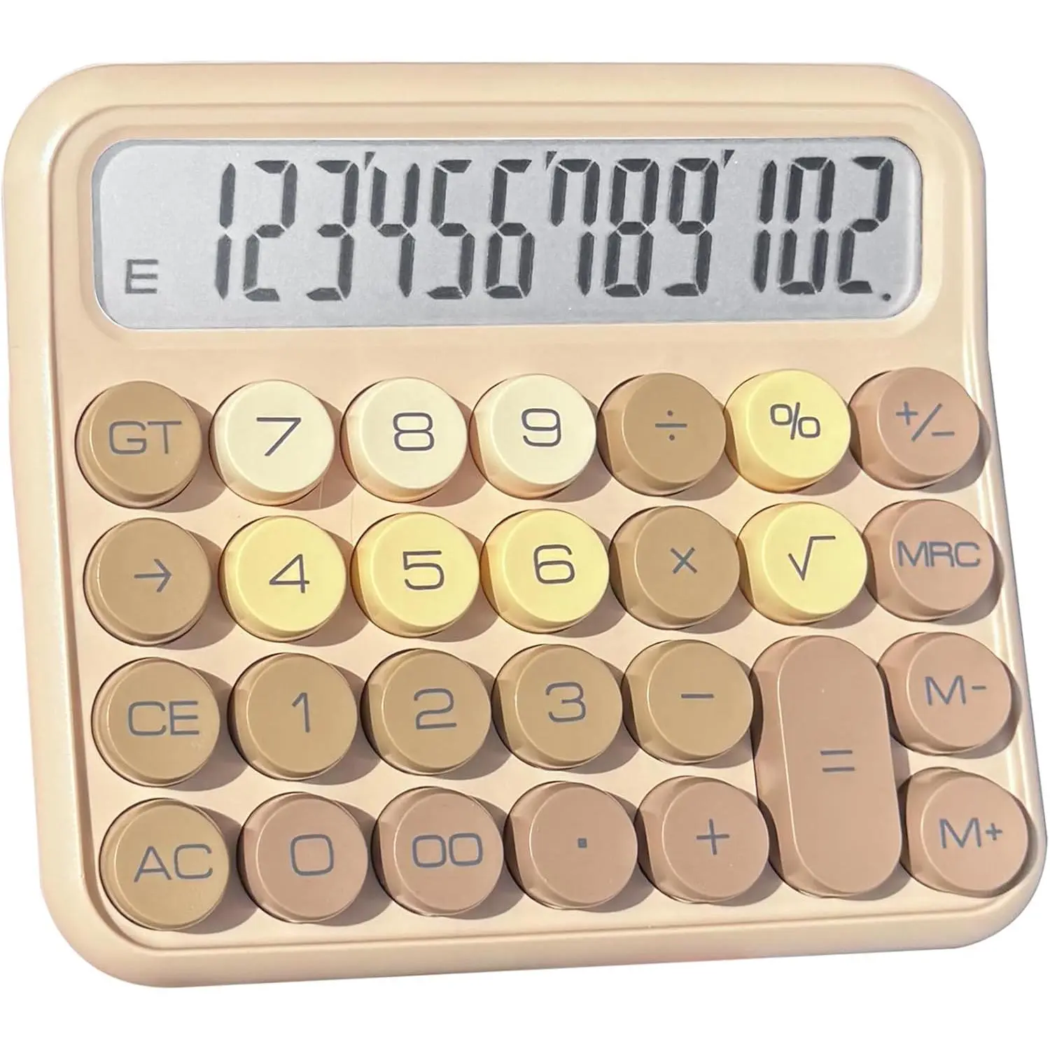 Desk Calculator - 12 Digit Large LCD Display, Big Button Calculator for School,  & Business Use (Brown Gradient)