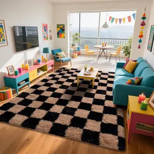 BOOPBEEP Super Soft And Cozy Fluffy Shaggy Area Rug, Non-Slip Indoor Carpet For Living Room, for Bed Room Decor, Kitchen, Dining Room Shaggy, Study Room,Dressing Room,Office,Home Decor,Accent Rugs And Floor Covering,persian rugs,Fuze Rug,Mother's Day Gift