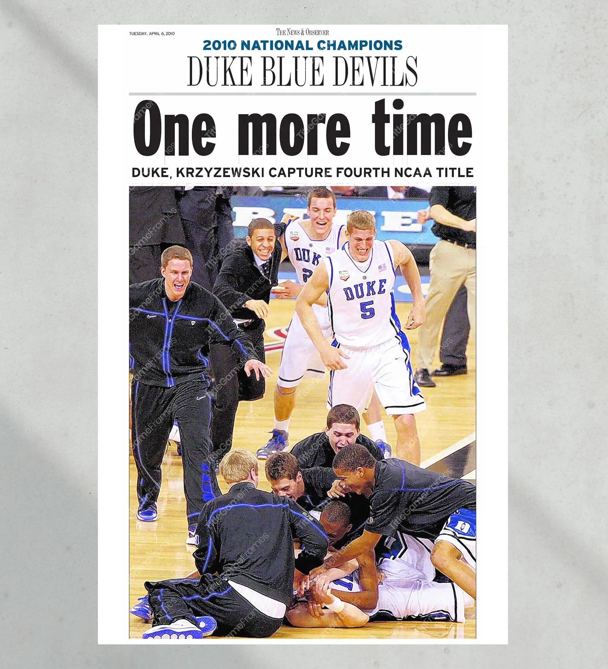 2010 Duke Blue Devils NCAA College Basketball National Champions Unframed Poster Print