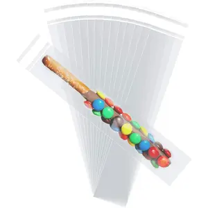 Self Sealing Cellophane Bags,2x10 Inches Clear Resealable Cellophane Pretzel Rod Bags, 200 count