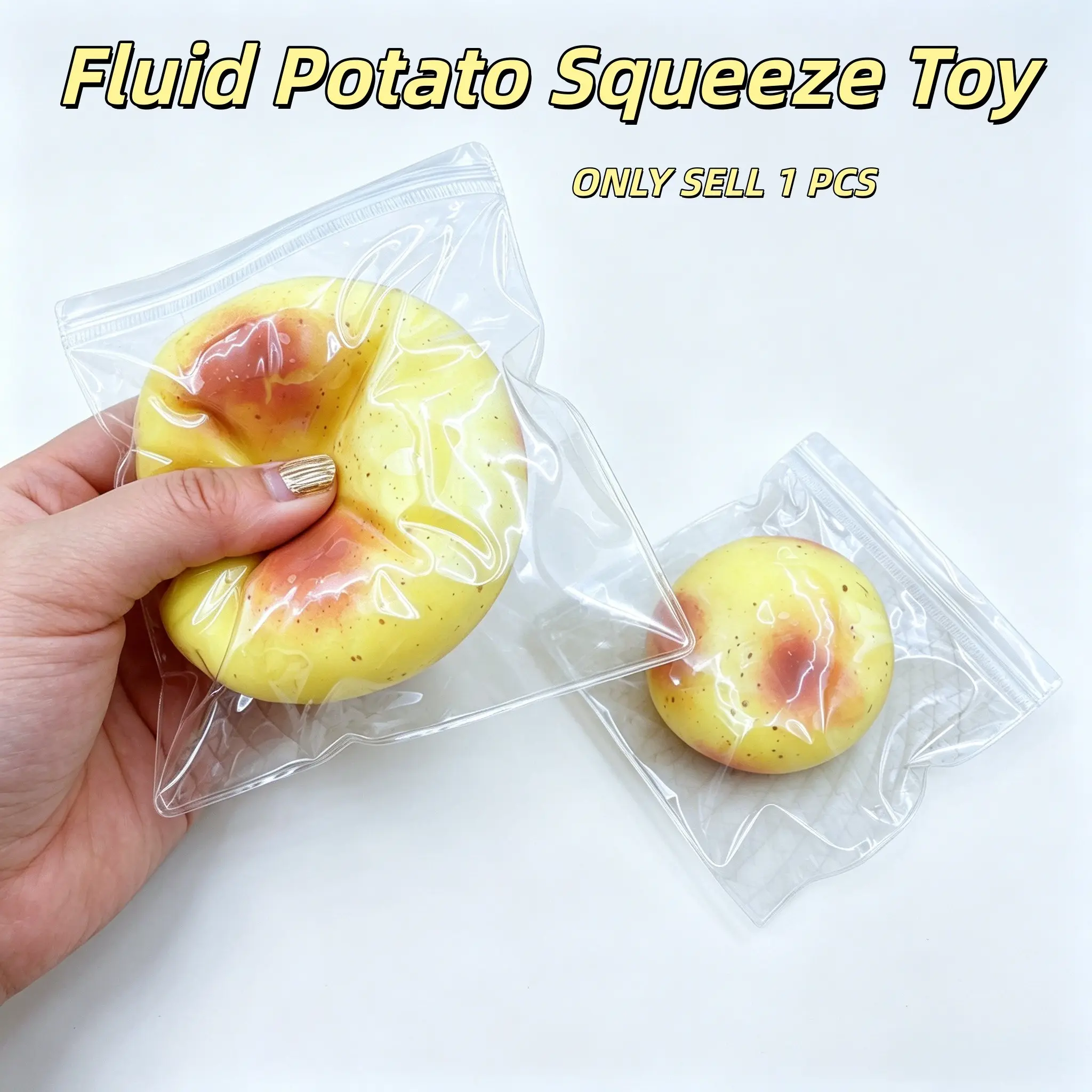 Fluid Potato Squeeze Toy, Stress Relief Ball, Soft Stress Balls, Slow Rebound Soft Gel Toy, Stress Relief Fidget, Anxiety Relief, Unisex, Holiday Gift Idea