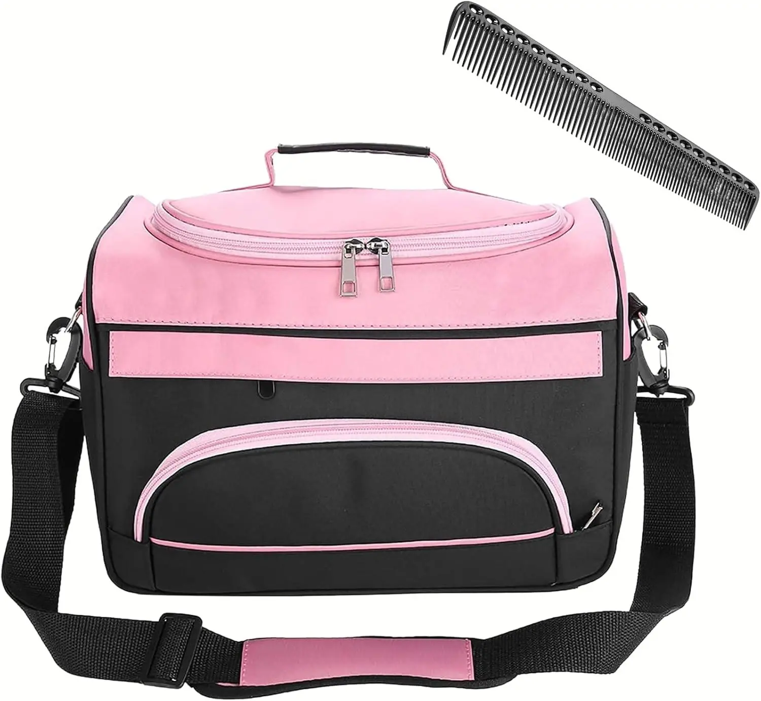 Large Capacity Solid Fabric Barber Carryall Bag with Zipper, Handle, Shoulder Strap for Barbering