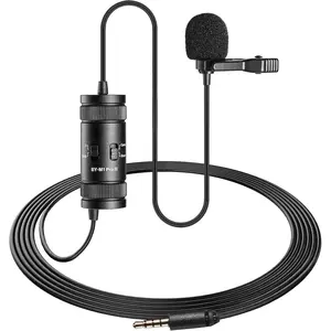 Lavalier Lapel Microphone - No , by-M1 Pro ll Omnidirectional Condenser Mic for  Camera Android PC Windows - for YouTube, Interview, Video Recording 19.6ft