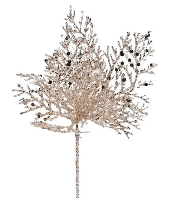 9"L Glitter Arborvitae Pick in Champagne  1 Dozen