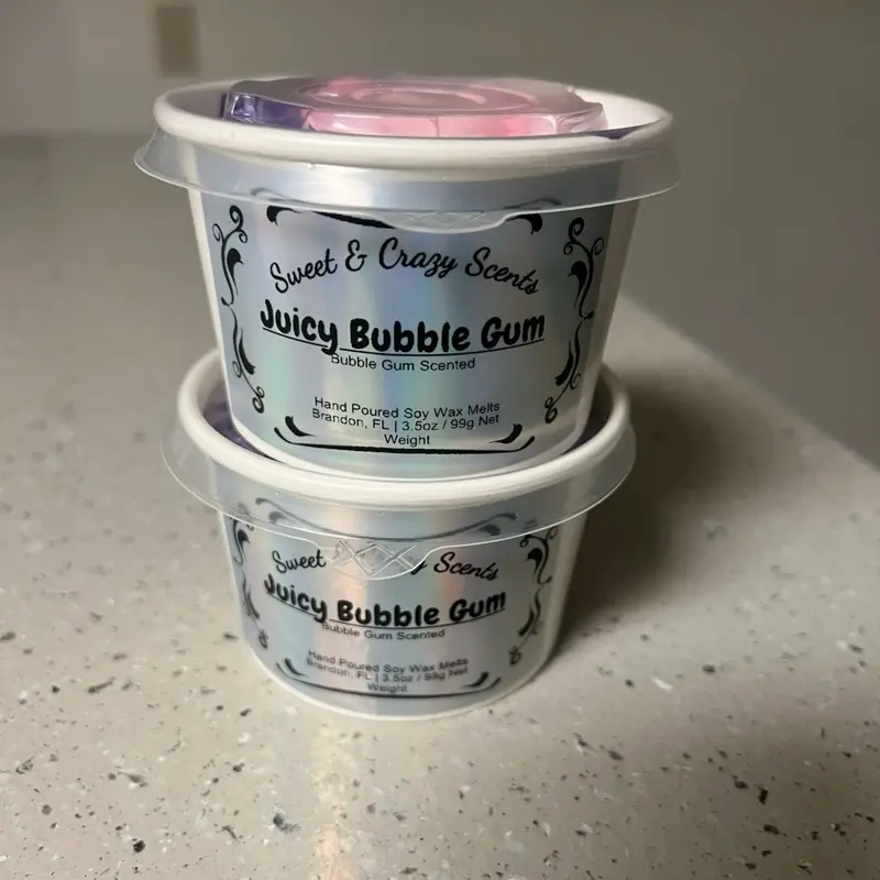 Juicy Bubble Gum Soy Wax Melts 3.5oz | Long-Lasting Candy Wax Melts | Hand-Poured Soy Wax | Home Fragrance | Wax Warmer Melts