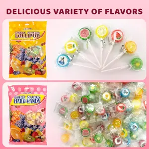 Lucky Boys Fruit Slices Candy Hard Candy Bulk 1 lb Bag of Individually Wrapped Small Candy Fruit Slices Variety Fruity Flavors Great for Office, Reception, Buffet, Treat Bags (Variety Pack of 2)