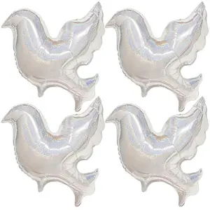 Large Dove Balloons for Baptism Decorations First Communion Decorations for Boys and Girls 4 Pcs