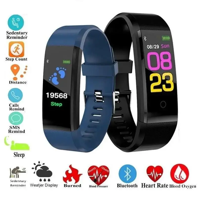 Square Smart Watch Fitness Tracker - Waterproof Wearable Smart Band with Heart Rate Monitor, Sleep Monitor for Daily Wear, Workouts