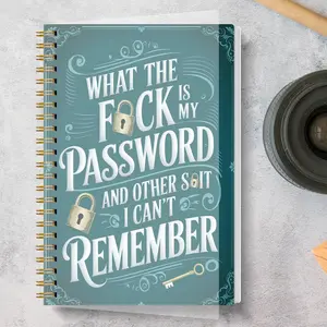 A5 Password Journal Book Planner, Dual Coil Spiral Bound, Thick Inner Pages, Account Password Organizer, Website Email APP Management