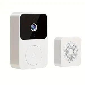 Smart Doorbellcamera – HD Night Vision, 2-Way Audio, WiFi, Rechargeable Battery, Motion Sensor, Intercom Function, Easy to Install, Wireless Smart Doorbell, Indoor/Outdoor Security Camera, Self-Adhesive Mount, Modern Design