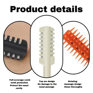 3 Counts 360 Rotating Nose Trimmer for Women & Men, 2-in-1 Nasal Cutter Double-Sided Design，Portable Nostril Hair Remover Tool