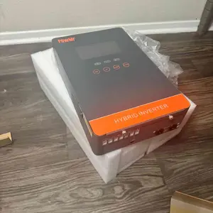 PowMr 4000W 24V Hybrid Solar Inverter 110V Off Grid 140A MPPT Controller Max PV 350V LCD Display For Flooded Lead-acid Vented Sealed Gel NiCd Lithium Battery