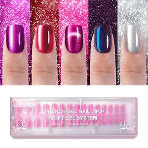 Jsiallye 150Pcs Cat Eye Press on Nails Short Square，Soft Gel Fake Nails, Glossy Glitter Cat Eye Nail Tips for Women and Girls Stick On Nails in 12 colour