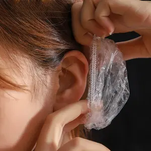 200PCS Ear Protector Caps Disposable Elastic Clear Shower Water Ear Covers Large For Hair Dye, Shower, Bathing, Spa Home Use Hotel and Hair Salon,waterproof ear covers,disposable shower caps