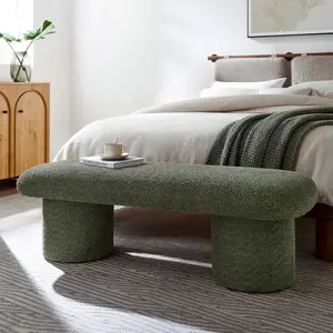 Orla Chenille Upholstered Bench in Sage