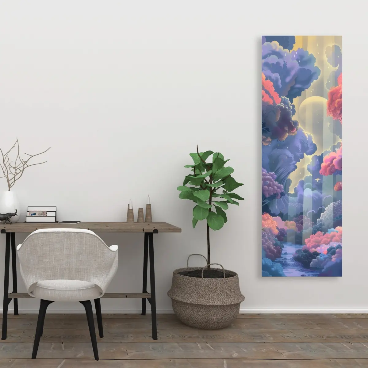 212 MAIN 20 x 60 in. White Contemporary High Def Print - Minimalist Artistic Wall Art, Stylish Home Decor Accent, Ideal Gift for Home Supplies (Do It Yourself, Decor Inspo)