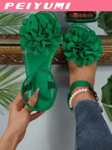 Women's Fashion Sandals, Elegant Flower Design, Comfortable Versatile, Suitable for Various Occasions, Multiple Color Options