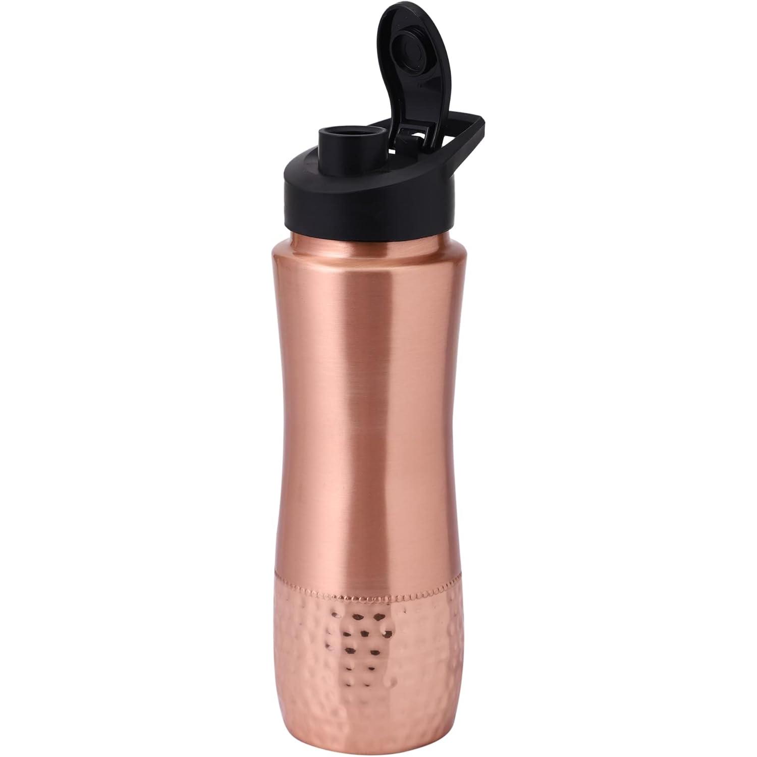Copper Water Bottle with Sipper 30.4 Oz (900 mL) - 100% Pure Copper Bottle for Drinking Water, Ayurvedic Copper Water Bottle for Daily Health & Immunity