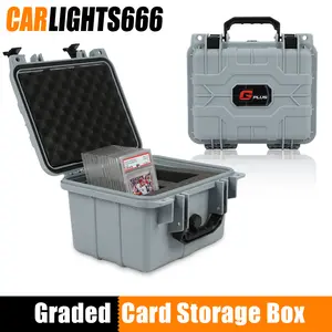 2Row Graded Card Storage Box Travel Waterproof Case Slab Holder& Protector Grey,75+Graded Card Storage Box Deep Travel Size Waterproof Case Slab Protector Gray,Card Organizer Protector Upgraded Version