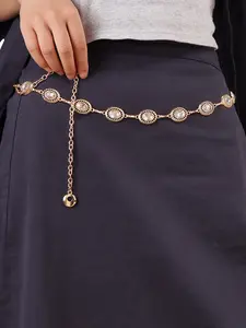 Gold Belt Gold Waist Chain Belt Body Chain Jewelry for Women Waist Chain Rhinestone Dress Belt Women Greek Goddess Belt Gold Belts for Women Fashion Waist Belt Jewelry for Dress Music Festival Accessories Metal Belts, Rhinestone Decorated Belt