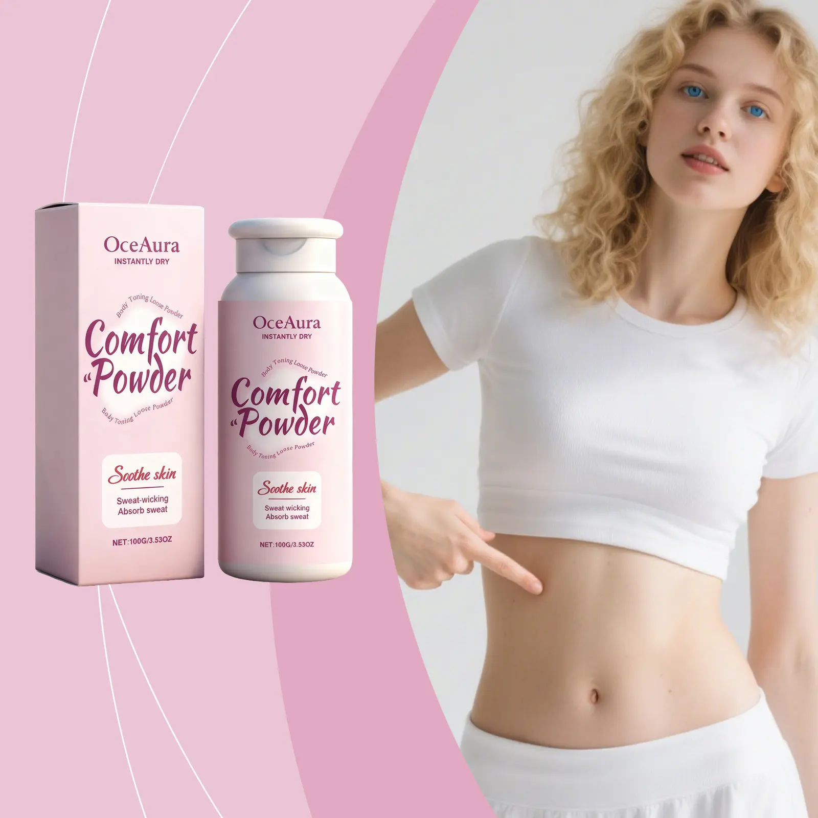 Gentle Body Powder, Post-Workout Refreshment, Gentle Skin Care, Keeps Dry & Fresh, Comfortable Non-Sticky, Unisex, Ideal for Summer, Powder Products