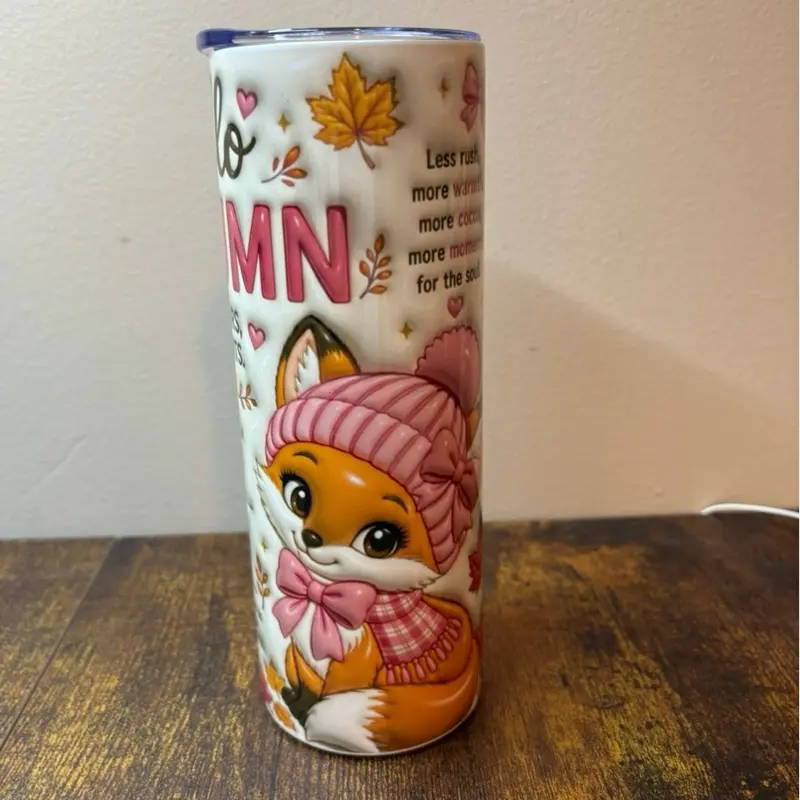 Autumn Cozy Fox 20oz Skinny Tumble